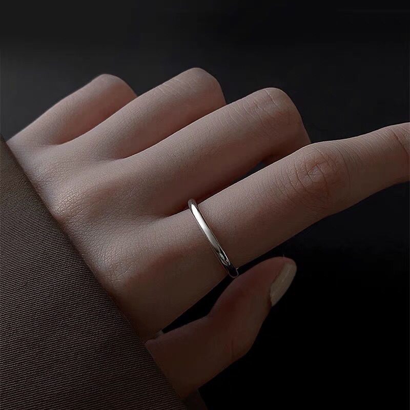 Simple Bracelet Ring Wholesale Pure Silver Couple Couple Rings Light Pasta Finger Ring Female Thin Cold Wind Small Thumb Closed Mouth Little Finger Ring