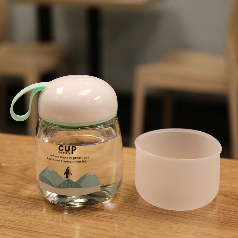 暖手杯可爱水杯便携玻璃杯迷你萌韩版卡通随手杯清新学生男女杯子
