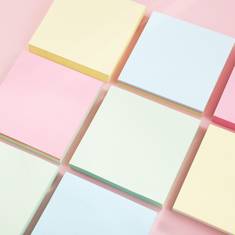 创意学生笔记可爱便签办公简约超粘可撕便签纸荧光彩色便利贴批发