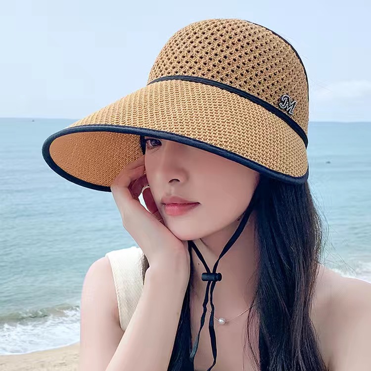 Summer Middle-Aged and Elderly People's Hats Lady Mom Sun Hat Face Cover Sun-Proof Breathable Thin Big Brim Air Top Hat