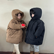 儿童羽绒棉服加厚男童面包服冬季中长款女童棉衣美拉德宝宝棉袄