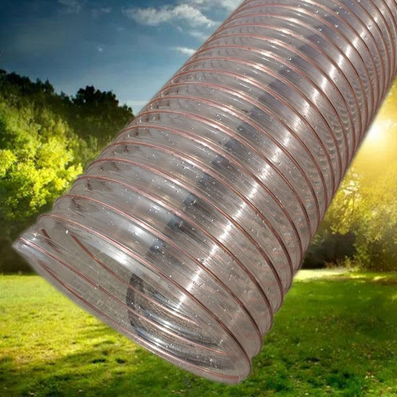 pu镀铜钢丝伸缩管防冻.mm吸尘通风熔喷布吸风抽炕灰锯末豆皮子