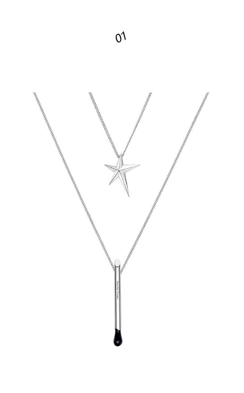 星火项链肖战鹿晗马嘉祺丁程鑫同款小火柴星星嘻哈小众设计感项链
