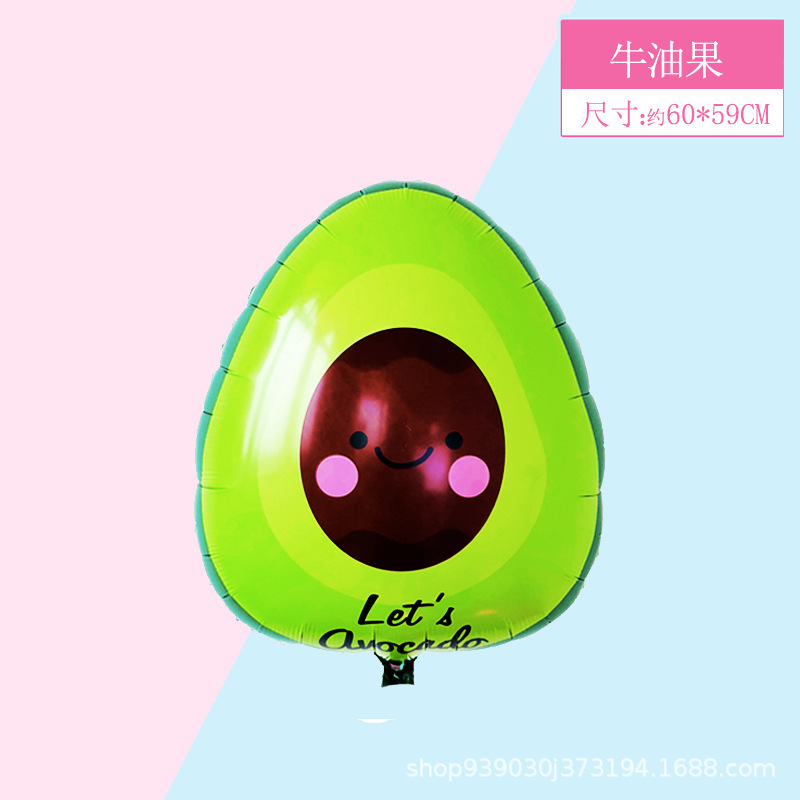 Mexican Carnival Fiesta Balloon Avocado Shape Party Atmosphere Decoration Aluminum Film Balloon