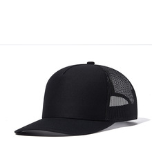 亚马逊速卖通微弯五片网帽卡车司机帽男户外纯黑色高品质棒球帽