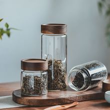 食品级茶叶罐玻璃透明密封罐高颜值杂粮咖啡豆储物罐玻璃密封罐