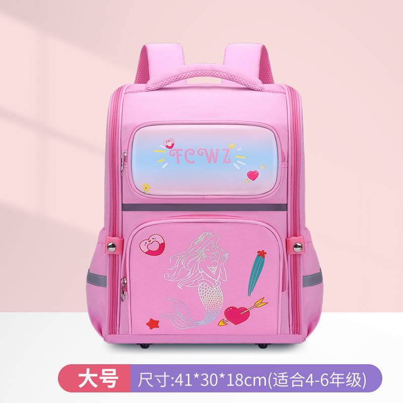 Cartoon 1 -- 6 Grade Boys and Girls Backpack Primary School Student Schoolbag Spaceman Wear-Resistant Children's Load Reducing Schoolbags