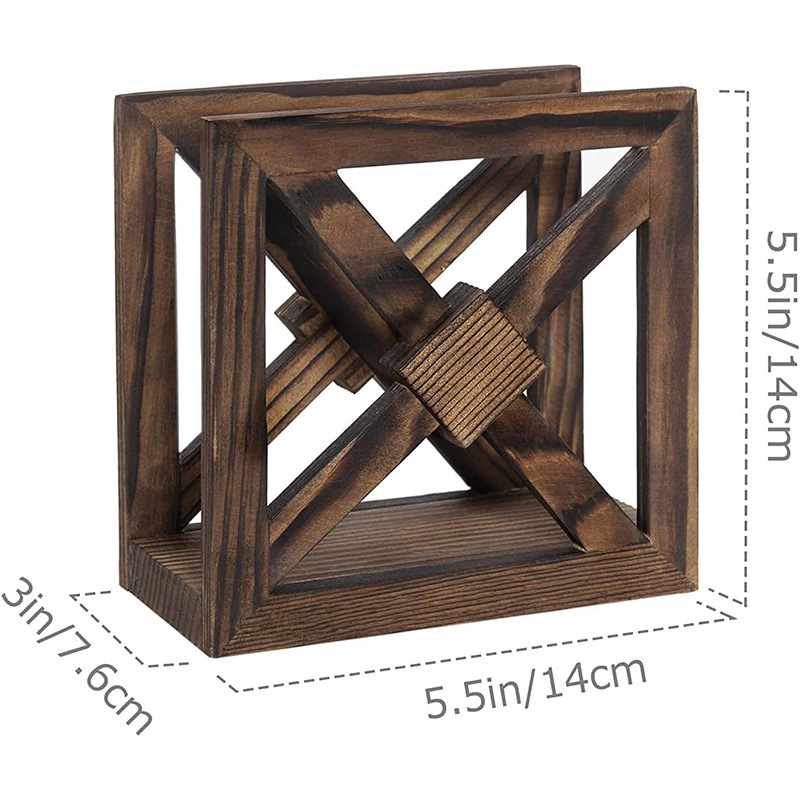 Vintage Wooden Napkin Holder Dining Table in Dining Room Decorative Paper Towel Storage Rack Household Wooden Napkin Storage Rack