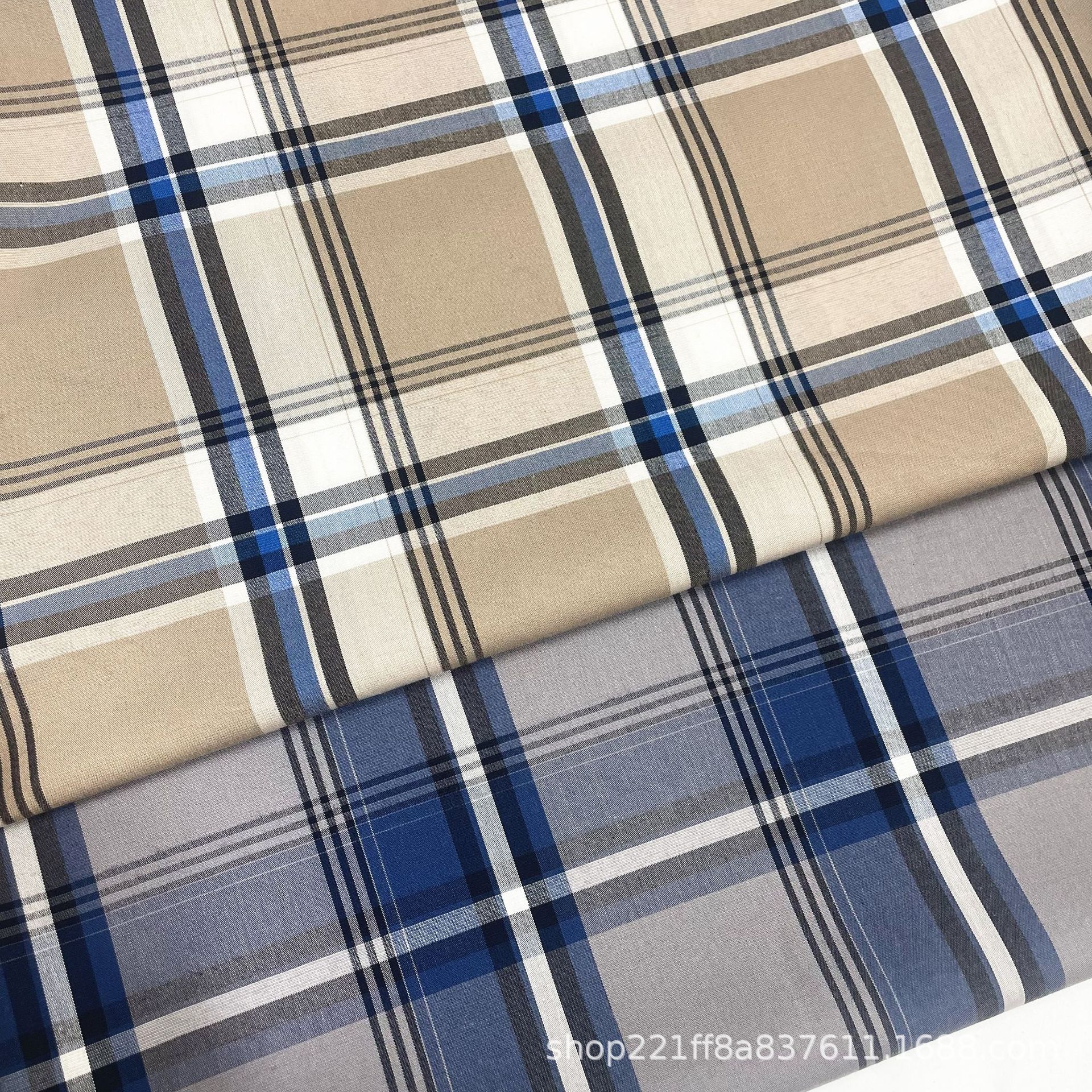 竹纤维涤纶弹力色织格子布 衬衫布 连衣裙 高品质时尚服装面料