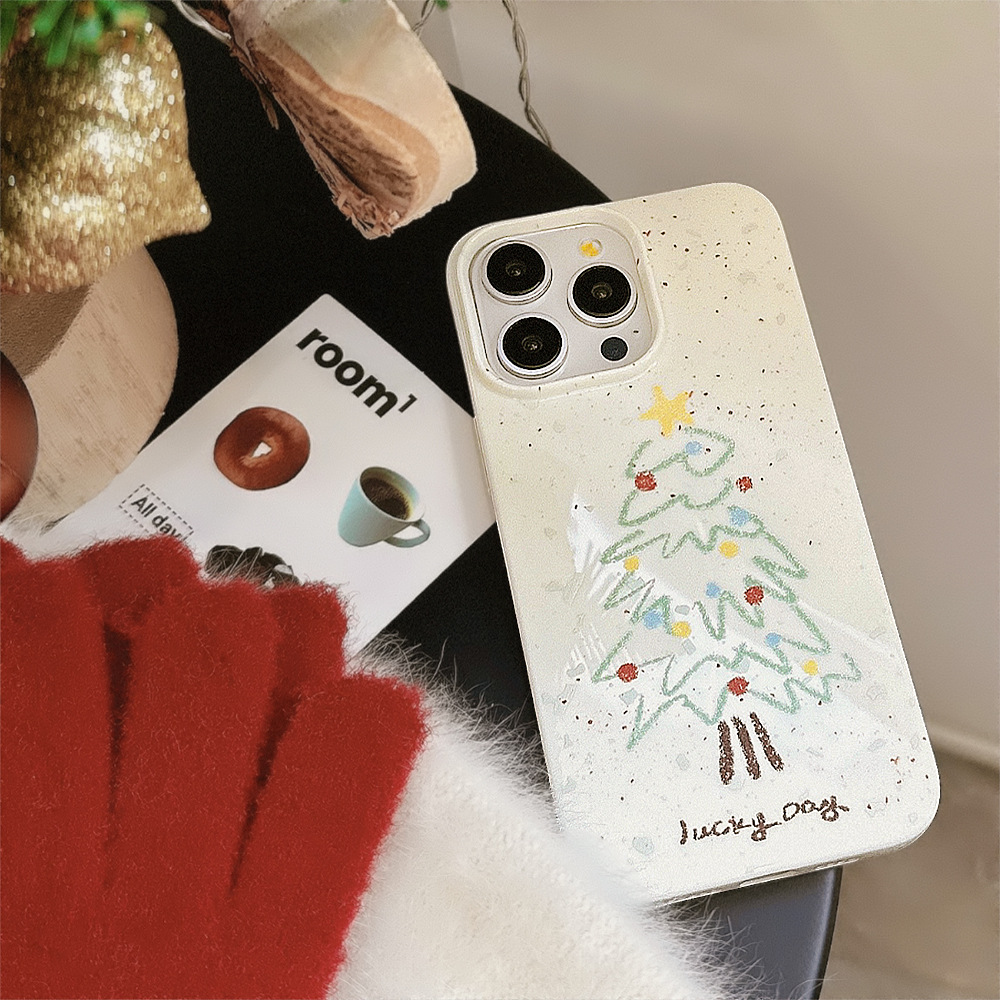 Christmas Tree Iphone15 Phone Case 14 Fun Graffiti 13pro Silicone Max Applicable 11 Generation Xr Silicone Case