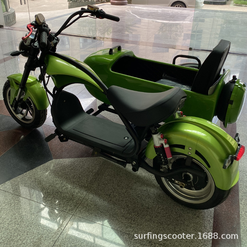 i7哈雷太子边三轮电动车挎斗边三轮电动三轮电动车代步挎子电动车