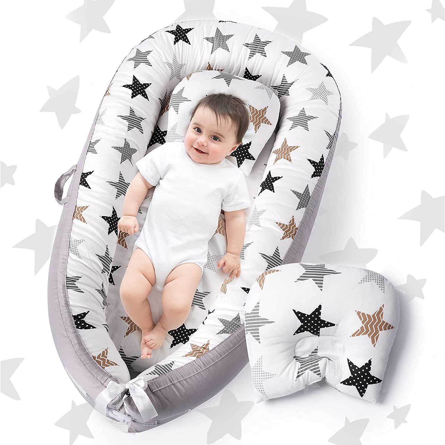 Baby Deck Chair with Pillow and Baby Nest Suitable for Cradle Baby Nest Recliner and Cotton Newborn Recliner