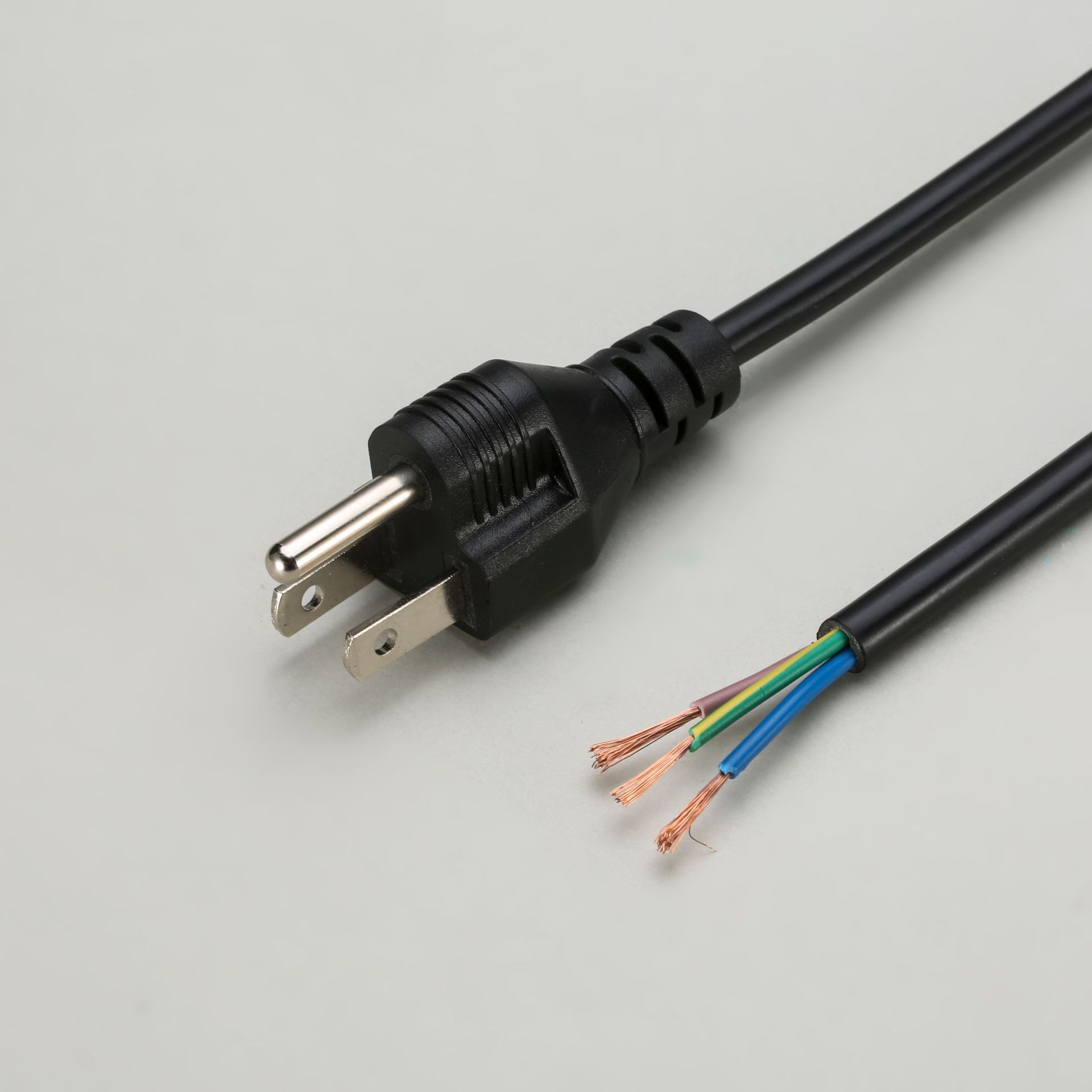 美规三插电源线 美国美标三芯1米插头电源线 美式电源线插头