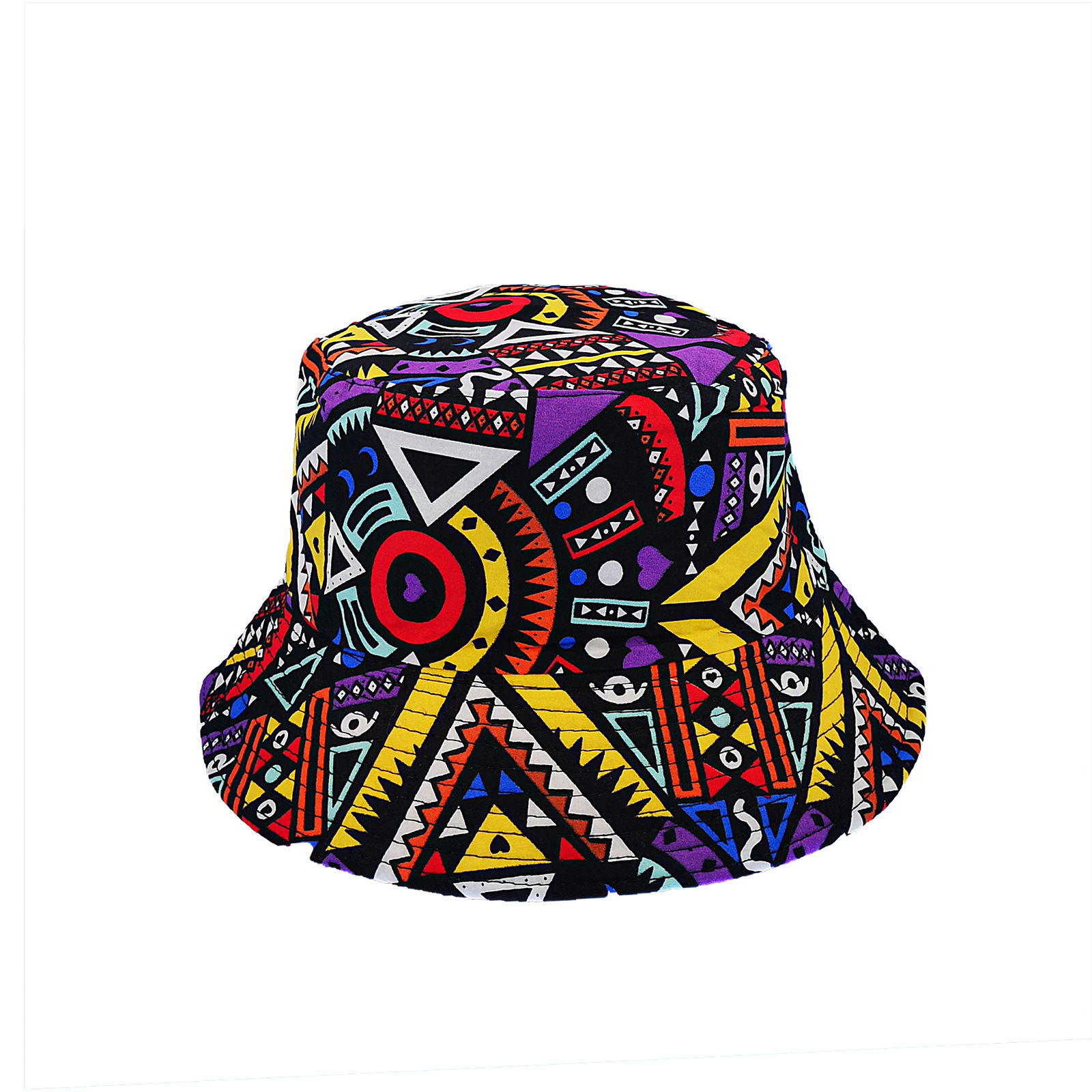 Cross-Border Bucket Hat Men's and Women's Casual Maya Pattern Irregular Double-Sided Wear Bucket Hat Outdoor Sun Hat