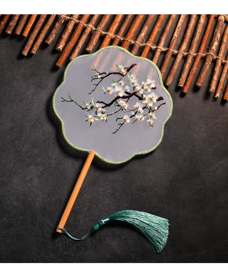 中国风古典刺绣汉服团扇古风礼品旗袍走秀拍照道具苏绣宫扇圆扇子