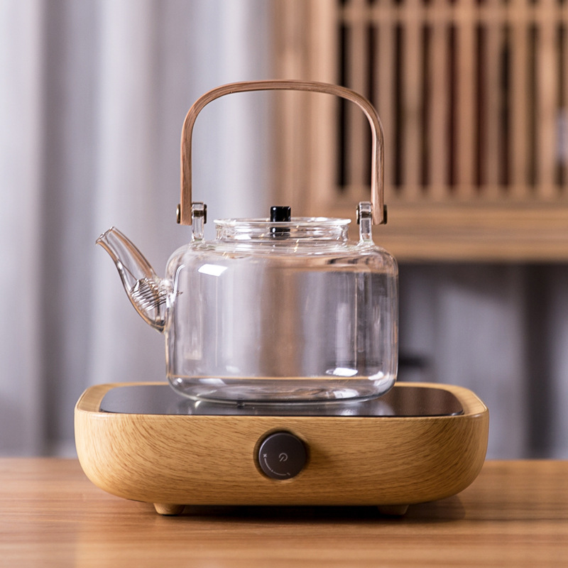 玻璃烧水壶煮茶器 耐高温耐热带过滤竹把壶功夫茶具电陶炉煮水炉