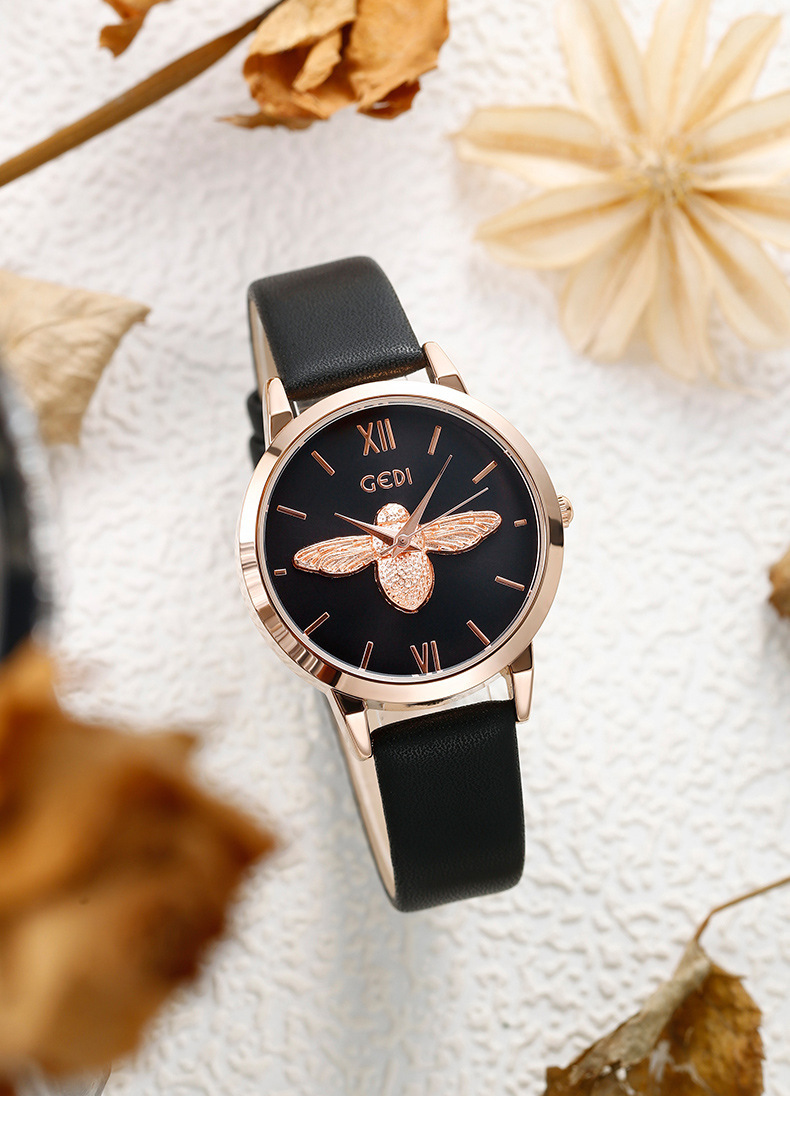 歌迪gedi手表女表女士小蜜蜂时尚韩版少女学生防水皮带一件代发