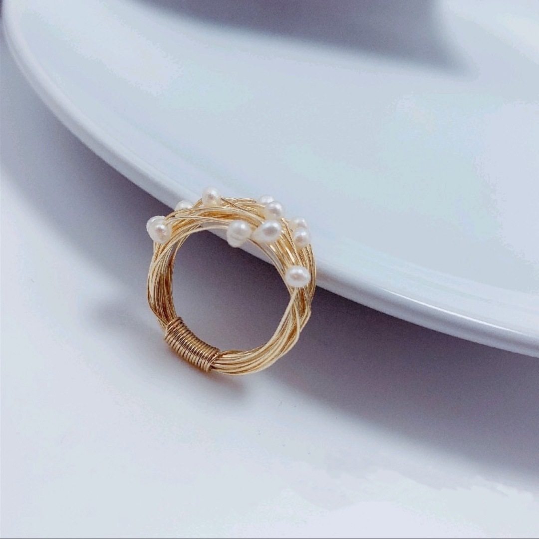 轻奢设计手工绕线满天星淡水珍珠女式戒指-阿里巴巴
