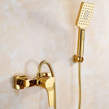 金色淋浴花洒套装家用黑色全铜卫浴淋浴器浴缸浴室简易暗装花洒