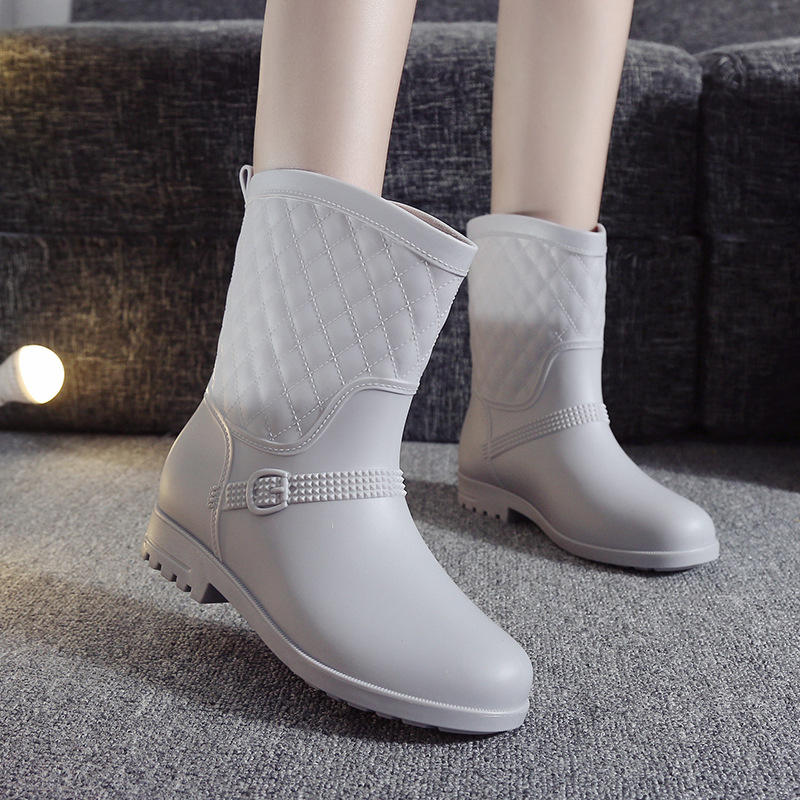 厂家直销雨鞋女时尚款外穿加厚水鞋短筒防水防滑雨靴厨房工作胶鞋