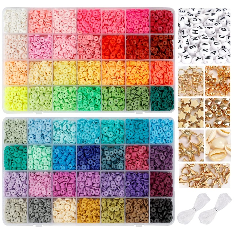 Amazon Hot Sale 48 Grid 14420 PCs Brickearth Beads Heishi Beads Shell XINGX Soft Pottery Set