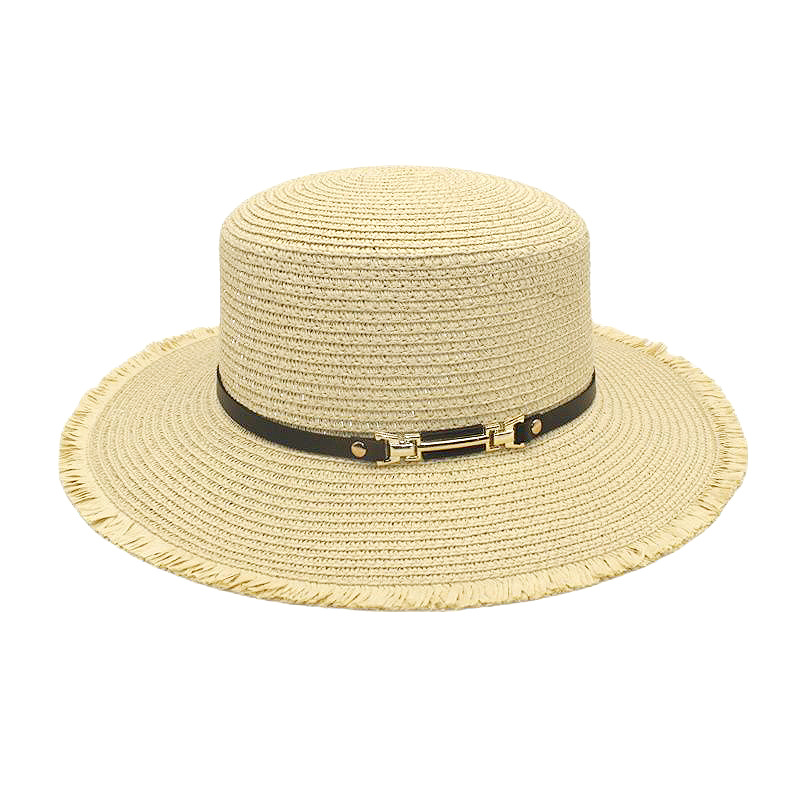 Summer Women's Flat Straw Hat Top Hat Sun Protection Hat French Sun Hat Holiday Vacation Beach Versatile Sun Hat Fashion