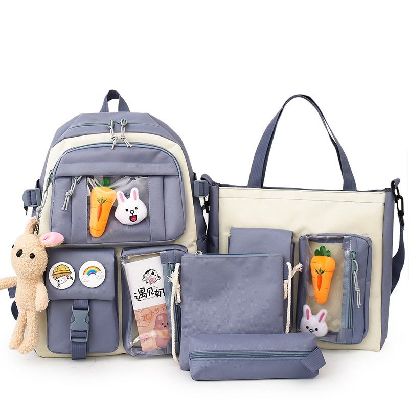 New Cartoon Primary School Student Match Sets Schoolbag Female Korean Junior High School High School Large Capacity Fashion Backpack Backpack Male