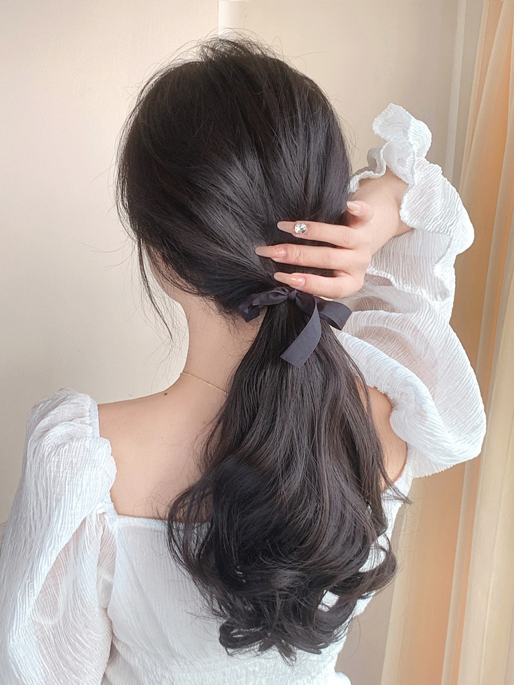 假马尾假发女梨花卷绑带式微卷马尾辫子时尚自然仿真发轻薄假马尾