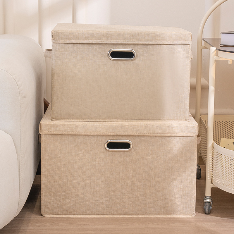 棉麻衣物收纳箱布艺可折叠收纳盒衣柜书籍玩具整理箱子棉被收纳箱