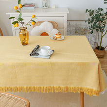 亚麻桌布风棉麻长方形日式白色拍照书桌布法式甜品圆桌布