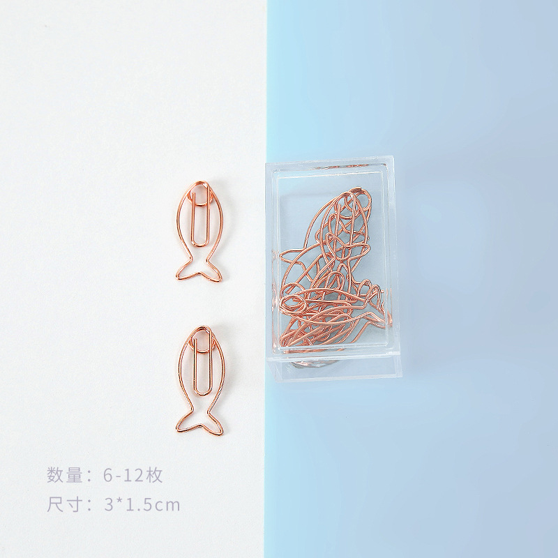 Cartoon Shape Metal Paper Clip Color Shaped Paper Clip Creative Box-Packed Animal Shape Paper Clip Wholesale