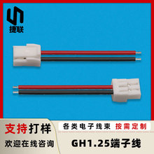 GH1.25端子线公头2P带扣电子线材电池红黑延长线1.25MM机内连接线