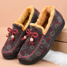 棉鞋女冬季新款中老年平底妈妈鞋加绒保暖老北京棉鞋棉靴一件代发