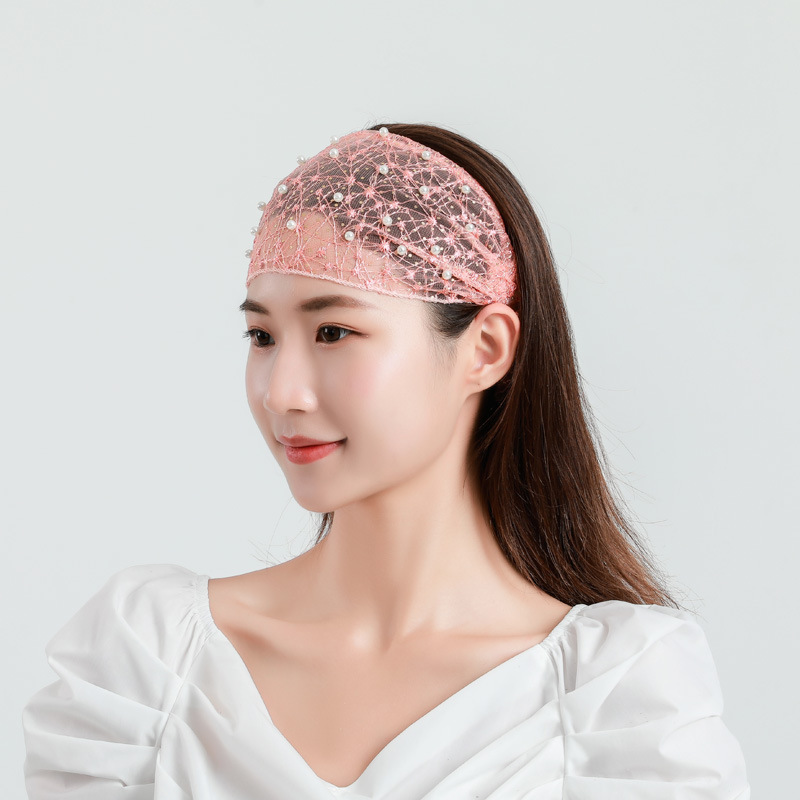珍珠宽边遮白发头饰碎发头套网红外出简约发饰洗脸发带头巾头窟