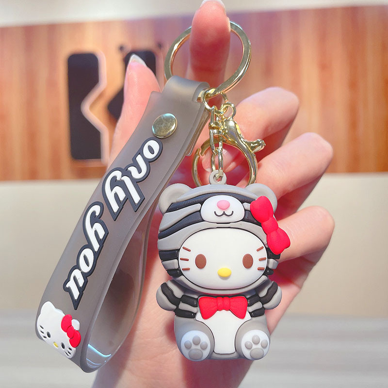 Cartoon Sanrio Transformed Small Animal Keychain Cute Melody Handbag Pendant Car Key Ring Gift