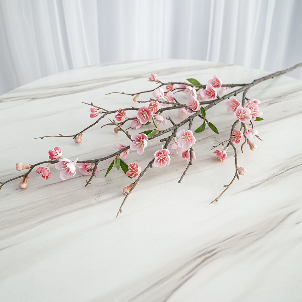 5 Fork Simulation Peach Branches Home Ornamental Flower Fake Plum Blossom Garden Dress up Big Tree Wedding Flower Wedding Ceiling