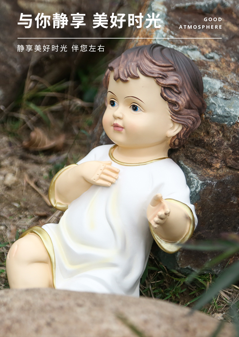 40cm耶稣圣婴宗教树脂摆件跨境货源创意树脂工艺礼品饰品礼物批发