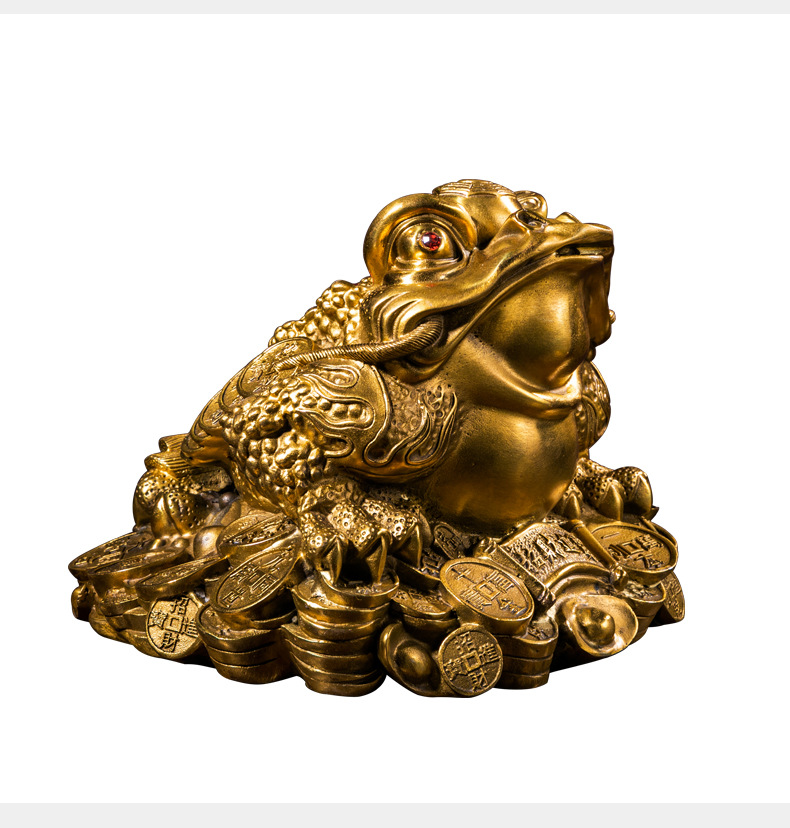 纯铜招财蟾蜍摆件三足金蝉元宝蟾蜍铜器工艺品开业礼品厂家批发