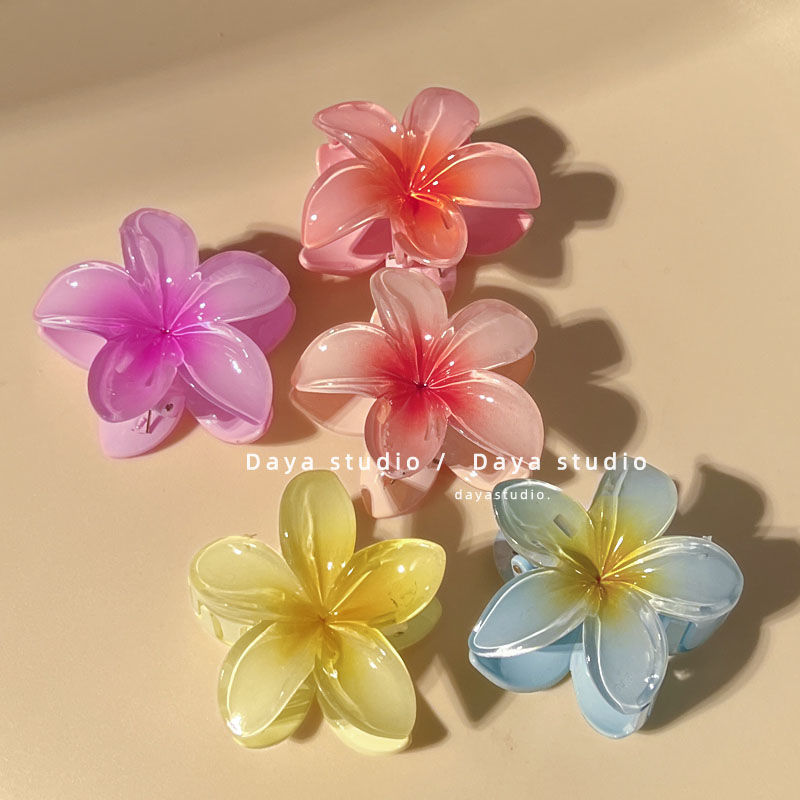 Summer Seaside Super Fairy Colorful Flower Hair Accessories Gradient Egg Flower Clip Elegant Shark Clip European and American Style Hairpin