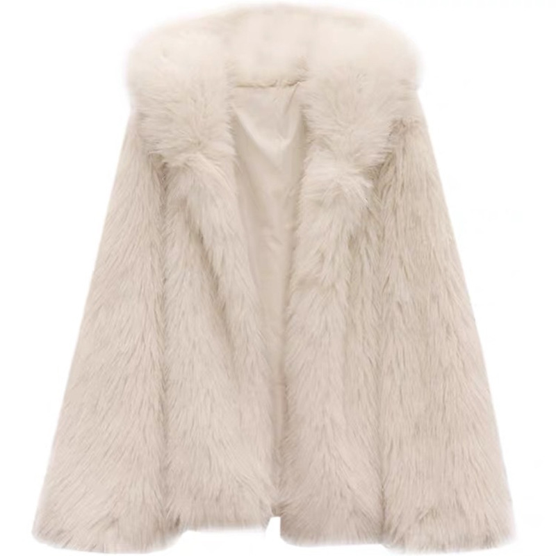 连帽环保狐狸毛皮草外套女2020冬季新款宽松炸街显瘦仿貂子毛大衣