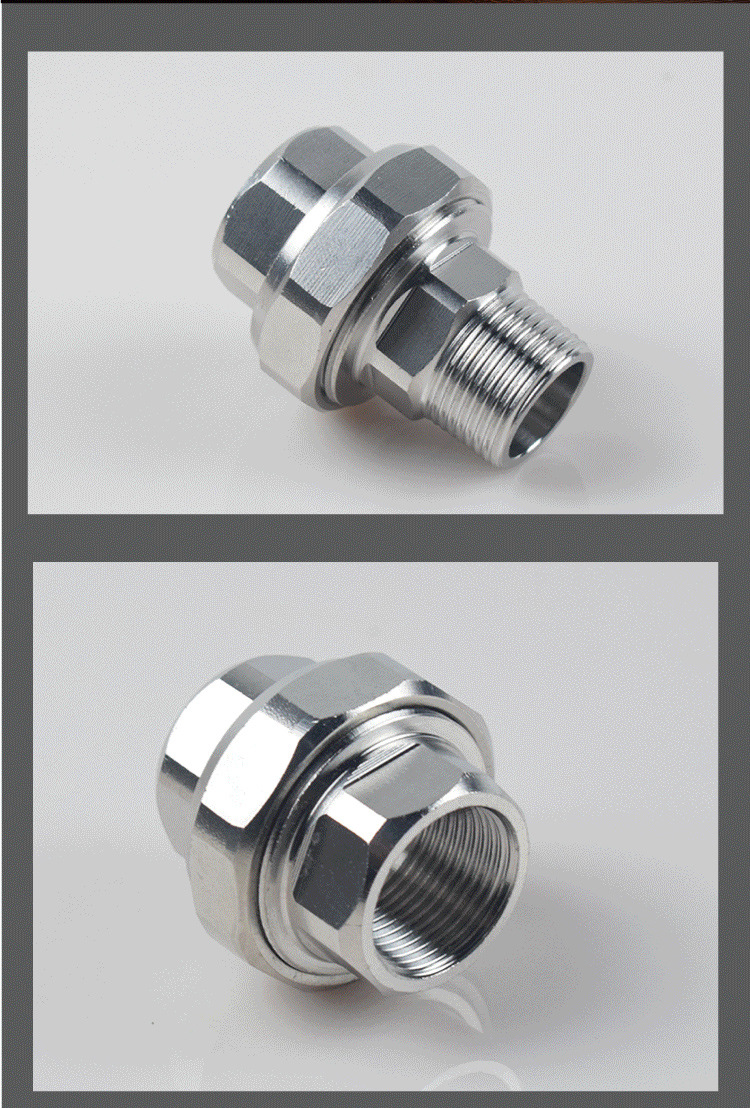 不锈钢丝扣活接4分 6分1寸双内丝活接头活络活接油任dn15 20 25