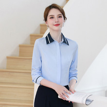 韩版白色衬衫女长袖2022秋季新款上衣气质工装正装免烫工作服衬衣