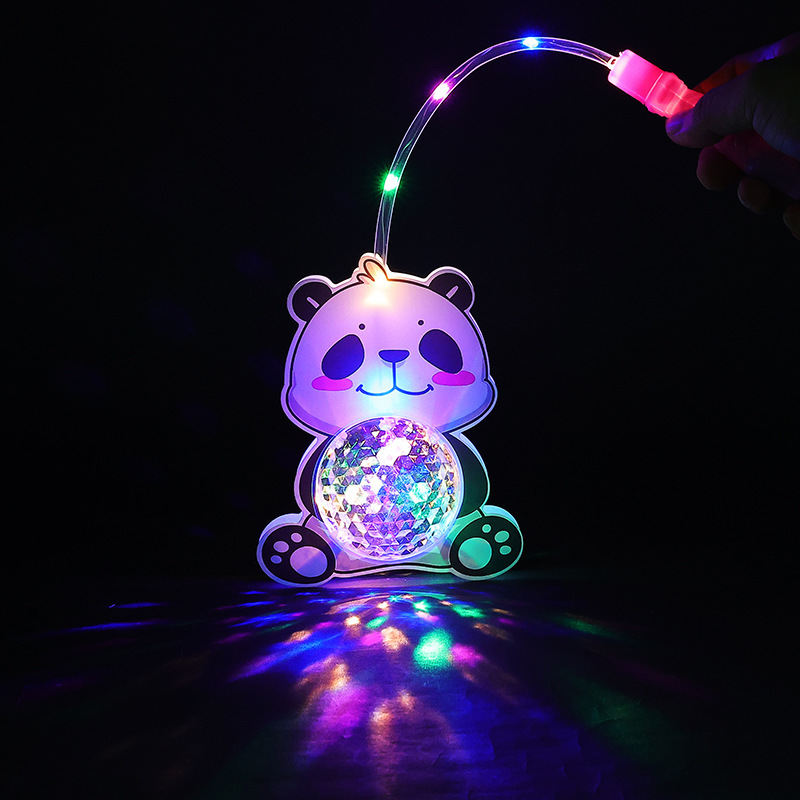 2024 New Year Lantern Festival Spring Festival Lantern Dragon Year Cartoon Portable Bounce Ball Children's Luminous Toys Stall New