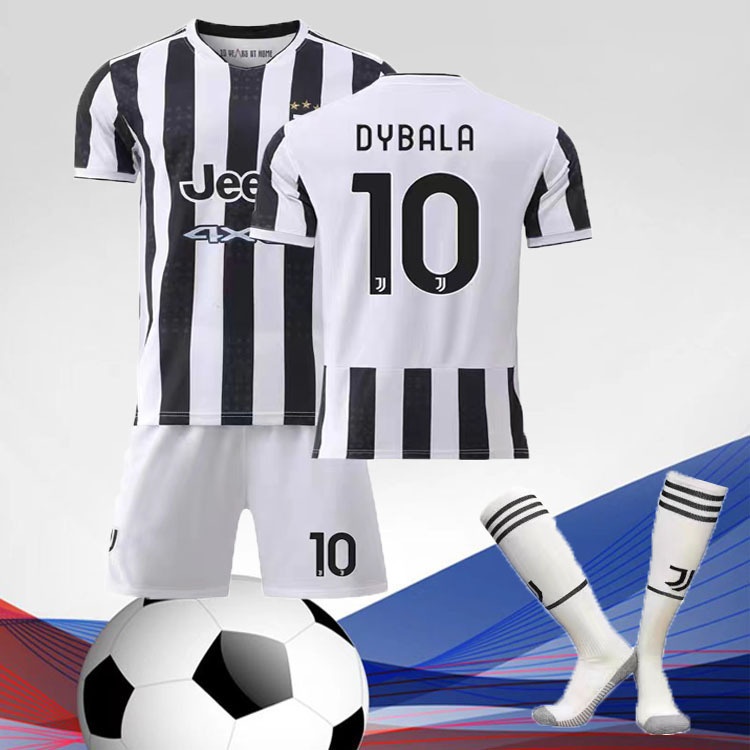 2223款尤文球衣主场10号迪巴拉7号c罗成人套装童装足球服   袜子