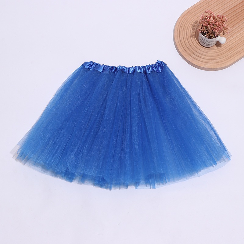 厂家热销儿童舞蹈表演半身裙三层网纱加一层色丁里布tutu裙舞蹈群