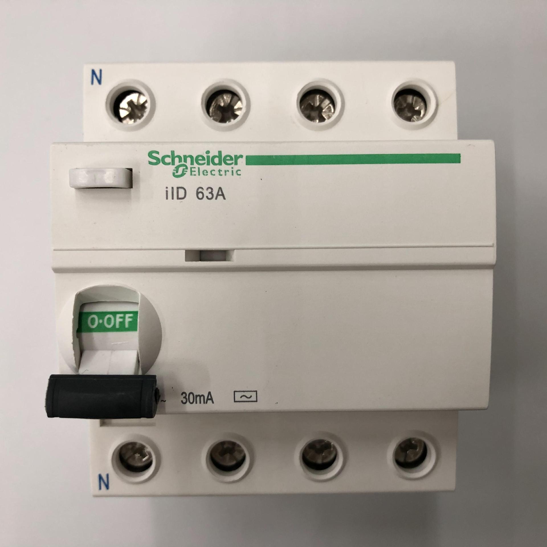 原装正品iid 4p 63a 30ma施耐德小型漏电开关