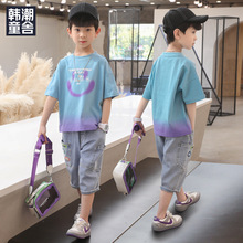 童装男童夏装套装2022新款洋气中大儿童男孩帅气短袖两件套韩版潮