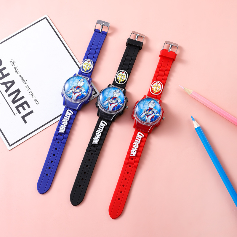 Spot Flip Rotatable Children's Watch Ultraman DiGa Selojede Decompression Primary School Student Literacy Men and Women Watch