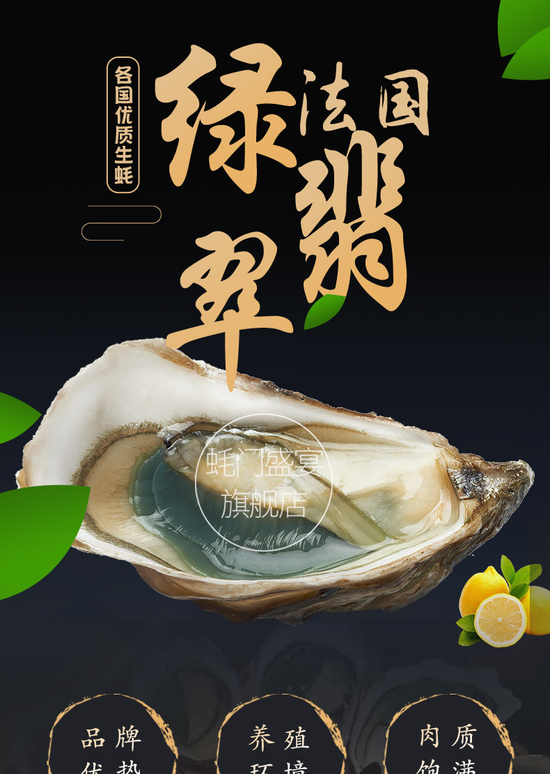 法国进口生蚝绿翡翠海鲜鲜活生蚝大量批发产地水产直供生吃刺身蚝