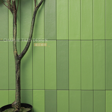 多巴胺风格青绿色高饱和瓷砖地砖渐变手工砖背景墙厨房卫生间吧台